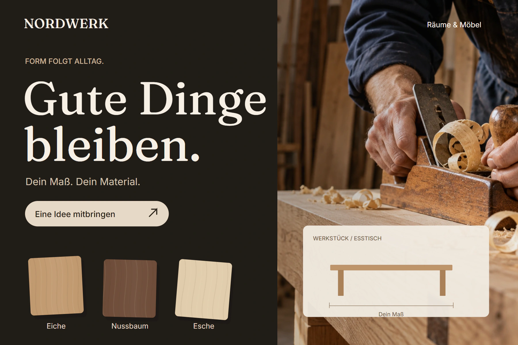 Beispiel einer Website · Konzept