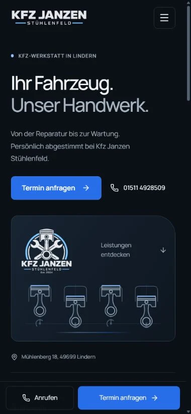 Dieselbe Website auf dem Handy